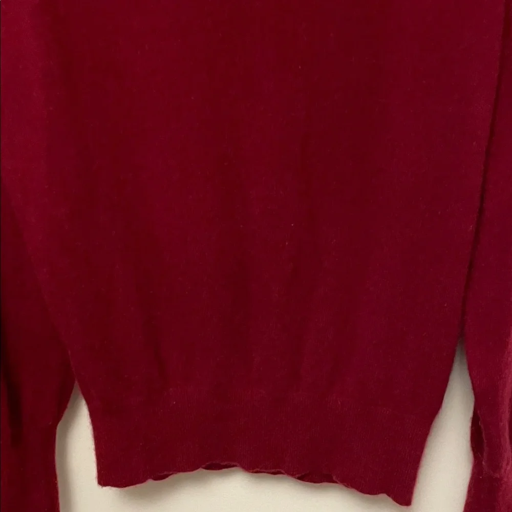 White + Warren Burgundy Cashmere Turtleneck Sweater Size Large - Picture 4 of 10
